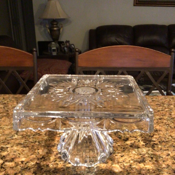 VINTAGE GODINGER LEAD CRYSTAL 8 INCH & 10 INCH PEDESTAL CAKE PLATES $60 - Picture 9 of 9